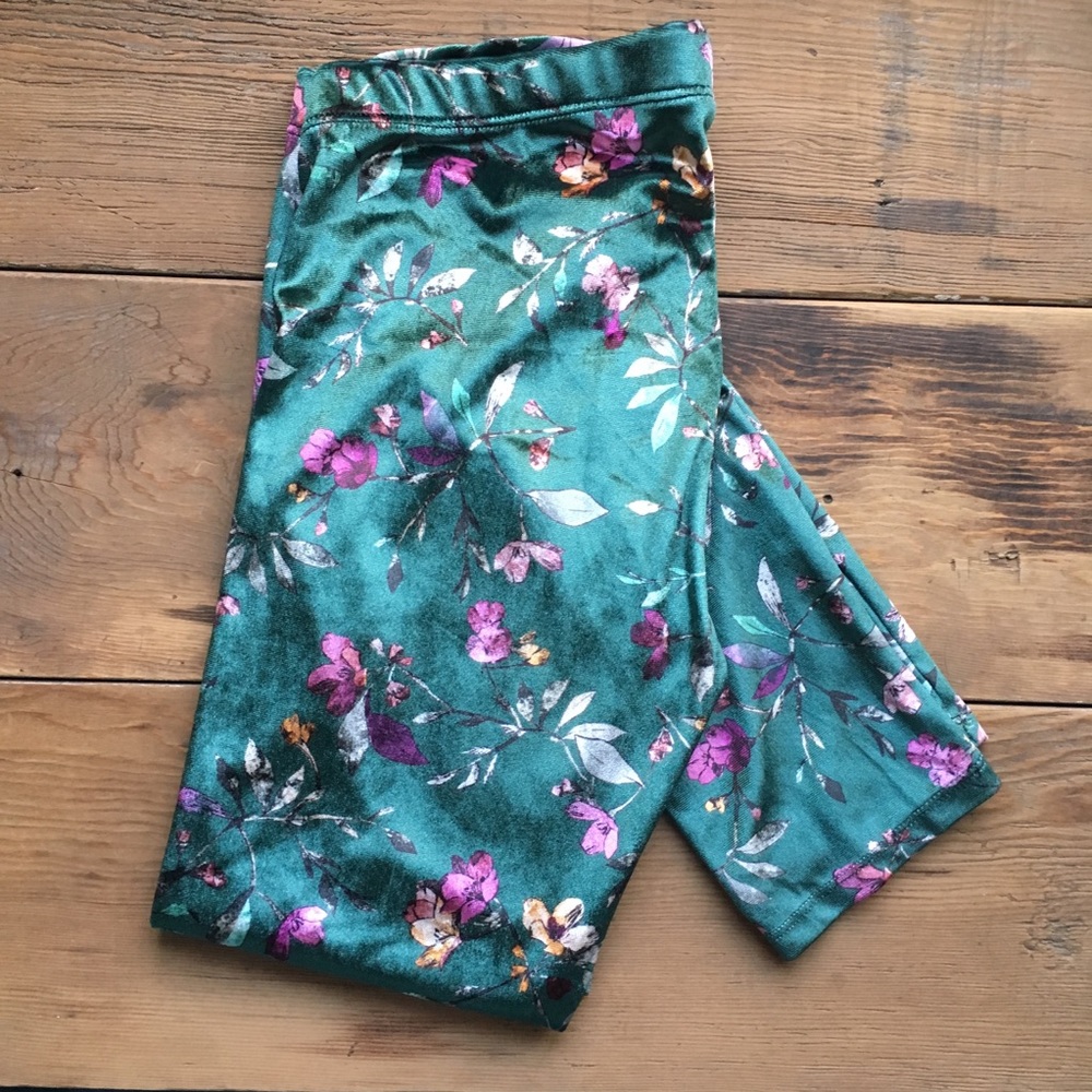 Zara Velvet Flora Patterned Leggings